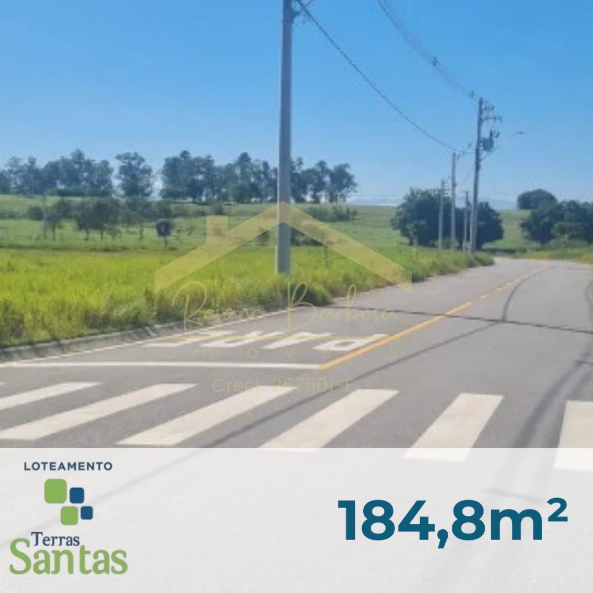 🏗️ Terreno Terras Santas no Potim-SP H04 Terreno de 184,8m2 Liberado para Construir - Potim/SP 🔥 CONSTRUA SEU PATRIMÔNIO AGORA Bairro novo com infraestrutura completa 💰 CONDIÇÕES FACILITADAS ✅ SEM COMPROVAÇÃO DE RENDA ✅ SEM TAXA DE TRANSFERÊNCIA ✅ ENTRADA + PARCELAS MENSAIS ✅ ENTRADA PARCELADAS (Consulte) ✅ ACEITO VEÍCULO COMO PAGAMENTO 🚗 ACEITO SEU CARRO COMO ENTRADA Valor do veículo pode ser maior que a entrada Diferença descontada nas parcelas futuras Condições especiais a negociar Facilite ainda mais seu investimento! 📅 SISTEMA DE PAGAMENTO INTELIGENTE 🔹 ENTRADA FACILITADA Valor acessível para começar Possibilidade de uso do veículo 🔹 MENSALIDADES ORGANIZADAS Parcelas todo dia 18 do mês Correção anual pelo INCC Previsibilidade total no seu orçamento 🔹 FLEXIBILIDADE TOTAL Diversas medidas disponíveis Valores variados para seu perfil Consulte a melhor opção para você 🏘️ LOCALIZAÇÃO ESTRATÉGICA Potim/SP - Cidade em crescimento com: Infraestrutura moderna já instalada Bairro planejado e organizado Terrenos liberados para construir Fácil acesso e boa localização 💡 PARE DE JOGAR DINHEIRO FORA! 🔴 PAGANDO ALUGUEL: Dinheiro que NUNCA MAIS volta Sem patrimônio construído Dependência do proprietário Sem perspectiva de crescimento 🟢 COMPRANDO SEU TERRENO: Patrimônio garantido Valorização constante Liberdade total Seu futuro assegurado 🎯 VANTAGENS EXCLUSIVAS ✓ Terreno 100% liberado para construção ✓ Bairro novo e planejado ✓ Zero burocracia - sem comprovação de renda ✓ Zero taxas de transferência ✓ Aceito veículo como pagamento ✓ Várias opções de tamanho e valor ✓ Facilidade no parcelamento 🏗️ SUA CASA DOS SONHOS COMEÇA AQUI Este é o momento ideal para: Sair definitivamente do aluguel Construir seu patrimônio familiar Investir no seu futuro Realizar o sonho da casa própria 📞 CONSULTE AGORA MESMO! Diversas medidas e valores disponíveis Não perca mais tempo pagando aluguel! Seu terreno te espera - Condições que cabem no seu bolso ⚡ OPORTUNIDADE LIMITADA Terrenos em bairro novo com infraestrutura são oportunidades raras no mercado Entre em contato e garante já o seu!